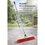 thumbnail of Qualitäts Straßenbesen 40cm Breit mit Teleskopstiel Stiel stufenlos ausziehbar Besen mit roten Kunststoffborsten Straßenschrubber Schrubberbesen