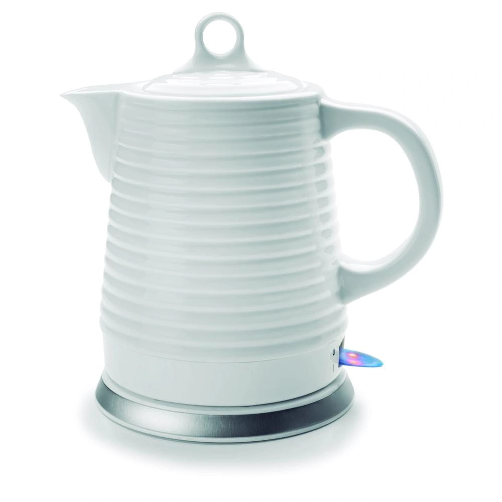 Lacor Bouilloire en blanche 1.3 litre 130 cl Rond Céramique