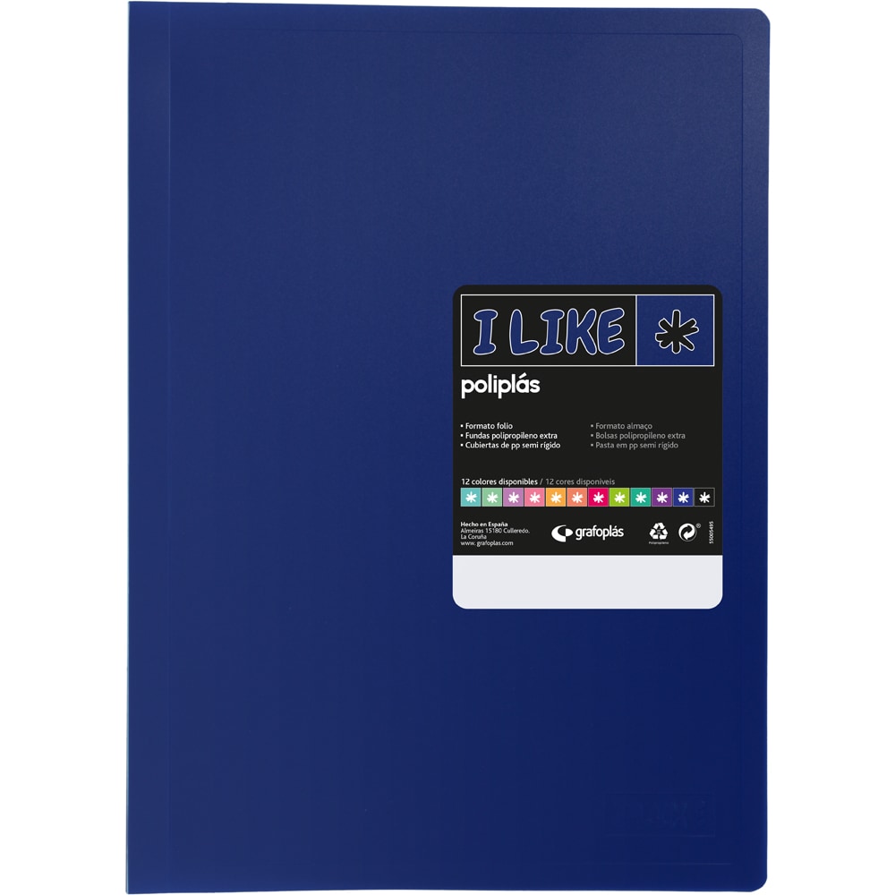 Pasta com 30 capas Poliplás “LIKE” Azul