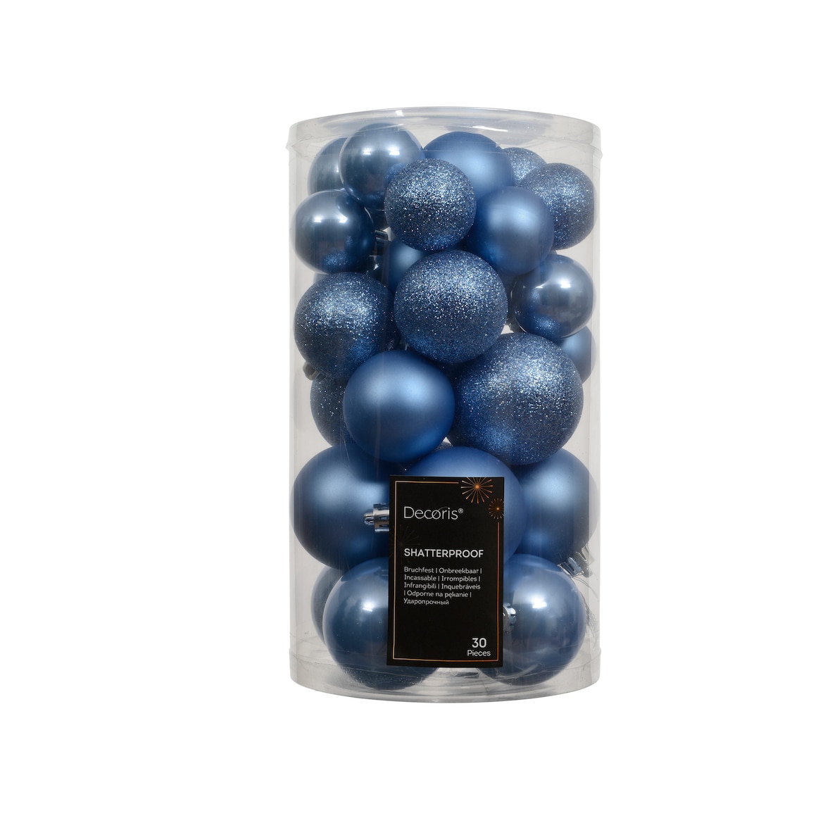 30 Weihnachtskugeln Kunststoff 4-6cm klassisch & bruchsicher Christbaumkugeln Weihnachtsbaumkugeln Christbaumschmuck Weihnachtsbaumschmuck Himmelblau