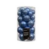 thumbnail of 30 Weihnachtskugeln Kunststoff 4-6cm klassisch & bruchsicher Christbaumkugeln Weihnachtsbaumkugeln Christbaumschmuck Weihnachtsbaumschmuck Himmelblau