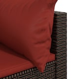 thumbnail of vidaXL Garten-Ecksofas mit Kissen 2 Stk. Braun Poly Rattan