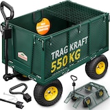 thumbnail of GARDEBRUK® Transportwagen 550kg Belastbar Profilräder Luftbereift Lenkachse Plane Bollerwagen Handwagen Gartenwagen