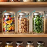 thumbnail of Relaxdays Einmachgläser, 8er Set, 250 ml, Deckel, Etiketten & Schnur, luftdicht, Marmeladengläser, transparent/silber