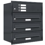 thumbnail of AL Briefkastensysteme 3 Fächer Premium Unterputz Briefkasten Anlage mit Klingeln RAL 7016 Anthrazit Grau, A4, wetterfest, Artikelnummer 132P3U1KSP7016