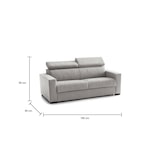 thumbnail of Dmora Schlafsofa Aida, Großes 2-Sitzer-Sofa, 100% Made in Italy, Wohnzimmersofa mit drehbarer Öffnung, Cm 180x95h85, Grau