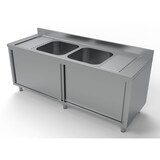 thumbnail of Combisteel Spülschrank 2 Schiebetüren 2 Becken mitte 2000x700x850mm