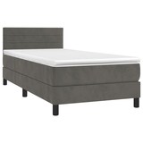 thumbnail of vidaXL Boxspringbett mit Matratze & LED Dunkelgrau 100x200 cm Samt