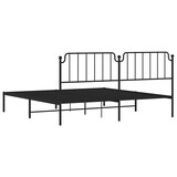 thumbnail of vidaXL Bedframe met hoofdbord metaal zwart 193x203 cm