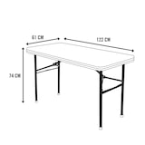 thumbnail of Mesa patas plegables rectangular crema Lifetime 122x61x74 cm