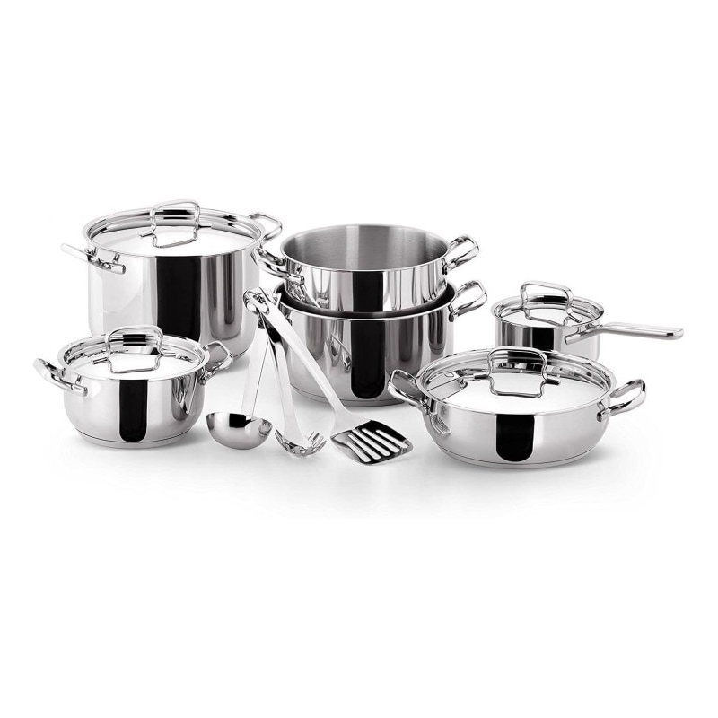 Lagostina sfiziosa 13 pz set di pentole in acciaio inox adatte ad induzione, qualità extra