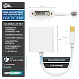 thumbnail of CSL Full HD MiniDP zu DVI Adapter Kabel - Mini DisplayPort zu DVI Buchse