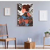 thumbnail of Stampa dipinta su tela donna multicolore cm 80x2,8x120