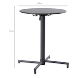 thumbnail of METRO PROFESSIONAL Table de bistrot Sofia, pliante, acier, impression effet bois, Ø 60 x 74 cm, ronde, gris foncé