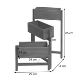 thumbnail of Prateleira para plantas T275, caixa para plantas com suporte para flores, 65x108x15cm, madeira de aspeto gasto vintage ~ branco