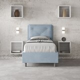 thumbnail of Letto Singolo con rete imbottito 90x200 microfibra azzurro Appia