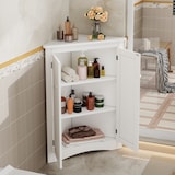 thumbnail of Merax armario esquinero 80 cm, mueble multiusos con 2 puertas y 3 niveles, MDF lacado, blanco