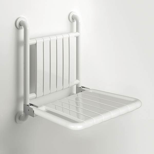 pba 01 Duschsitz, klappbar 536x550x680mm mit Rückenlehne, aus Nylon