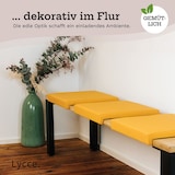 thumbnail of Lycce Bankauflage SENF Klemmkissen Sitzkissen 1 Leiste 35cm Klemmtiefe Kunstleder, Breite 40cm x Klemmteife 35cm / Sitztiefe 38cm x Höhe 6cm