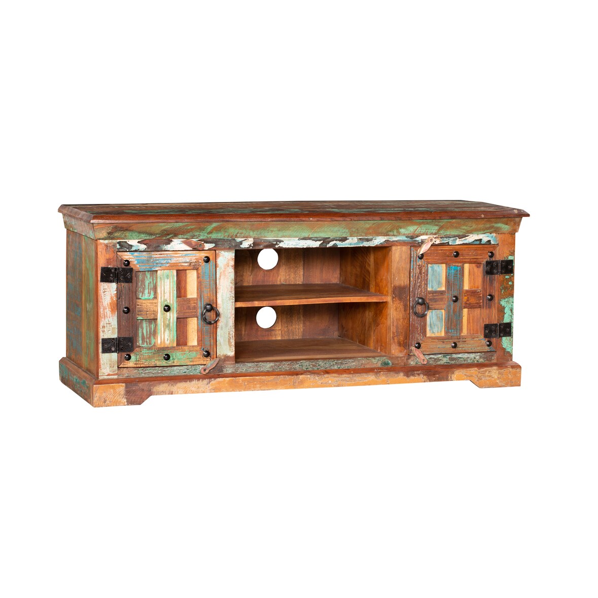 TV-Schrank TOR Mangoholz Braun 50x45x125cm Fernsehtisch TV Lowboard für Fernseher