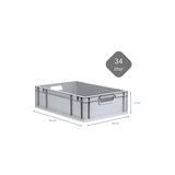thumbnail of PROREGAL SuperSparSet 5x Eurobox NextGen Economy mit Auflagedeckel & 4x Verschlüsse Blau, Griffe offen, HxBxT 17x40x60cm, 34L, Eurobehälter, Box