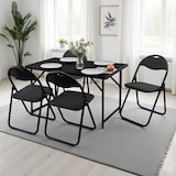 thumbnail of Klappstuhl 6er-Set, klappbarer Gästestuhl, gepolstert, leicht und bequem, Belastbarkeit 100 kg, Schwarz/Schwarz, Raburg Paul