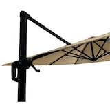 thumbnail of Gastro Ampelschirm Rome Beige, quadratisch, 3 × 3 m, 8 Streben, 210 g/m² Polyester, wasserabweisend, höhenverstellbar, 360° drehbar, ohne Volant