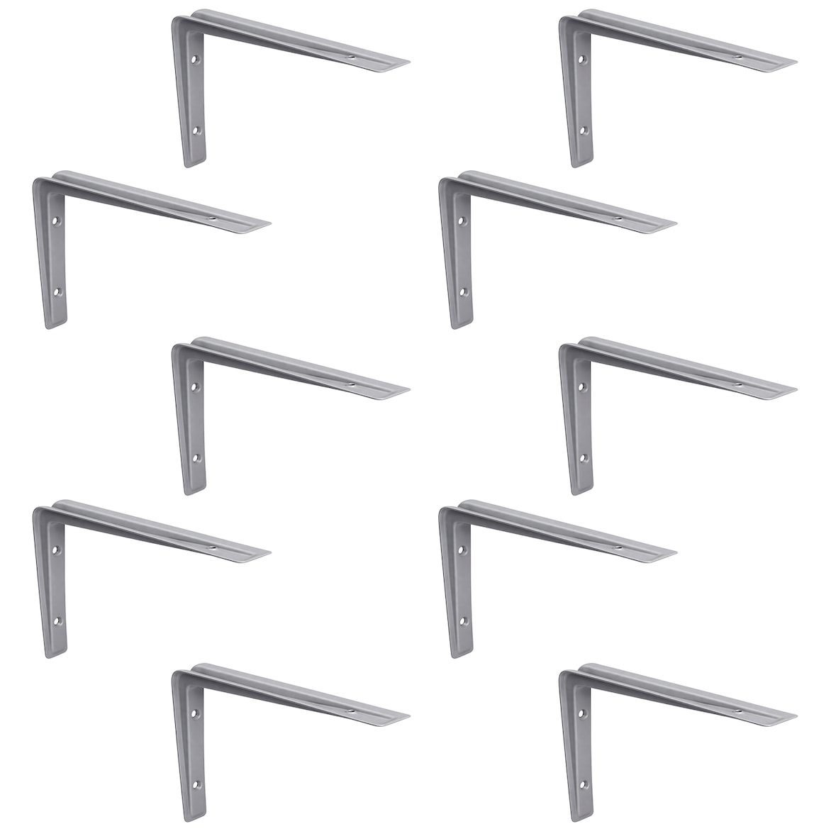 PRIOstahl Stahlwinkel Regalträger 120 × 170 mm – 10er Set Weiß Belastbare Wand-Regalwinkel aus Stahl