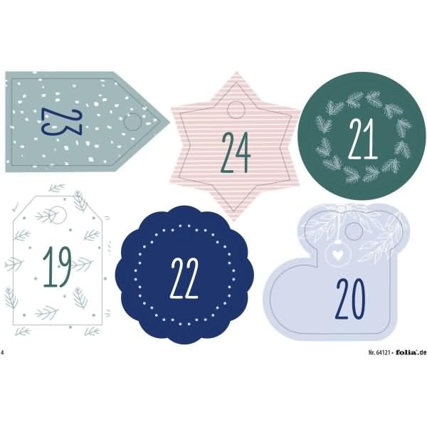 Adventskalender-Set Basic Stoffbeutel 49-teilig