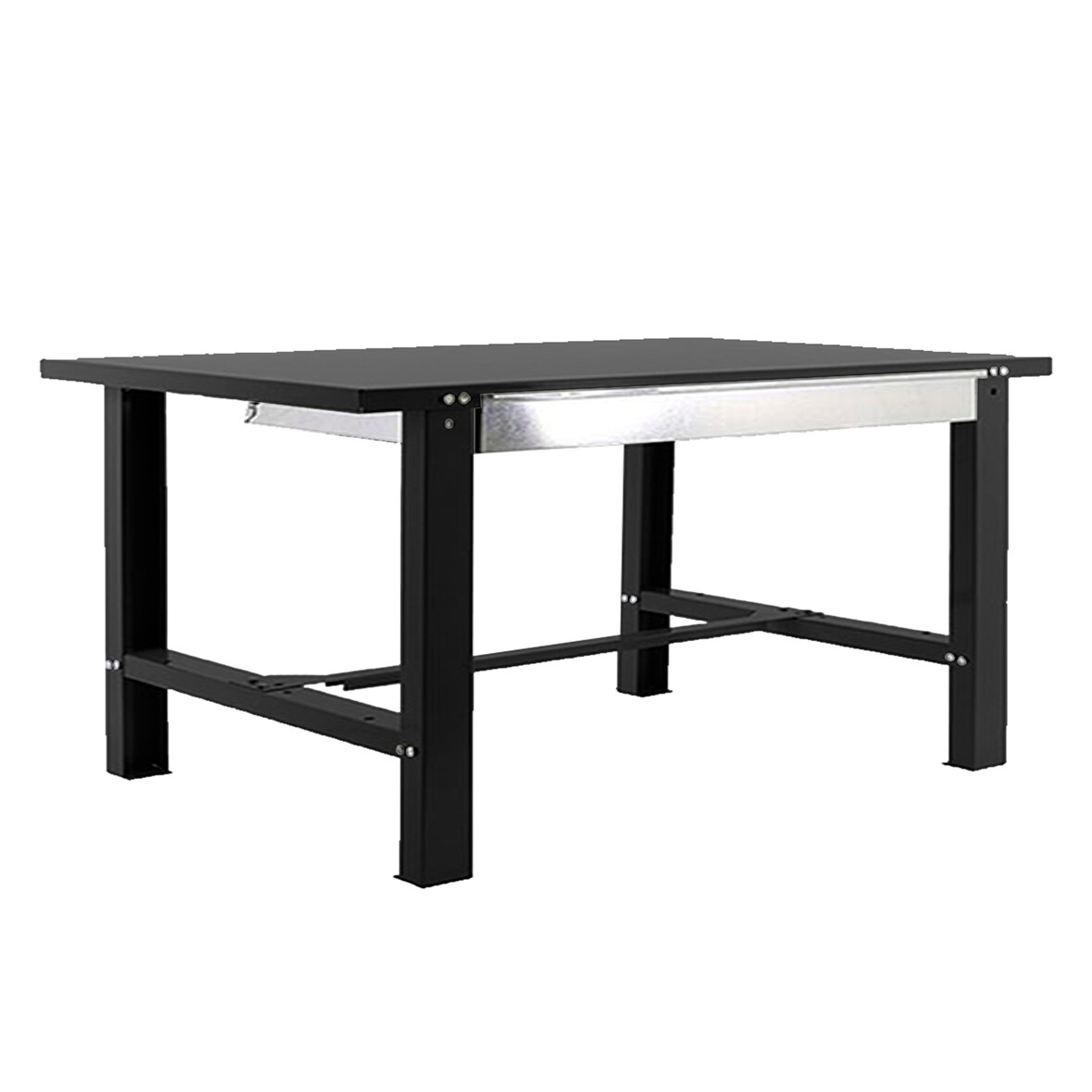 SimonRack Table de travail d’atelier, 1800x730 mm, tiroir, plateau métallique, Charge 600 kg, Noir - BT-6