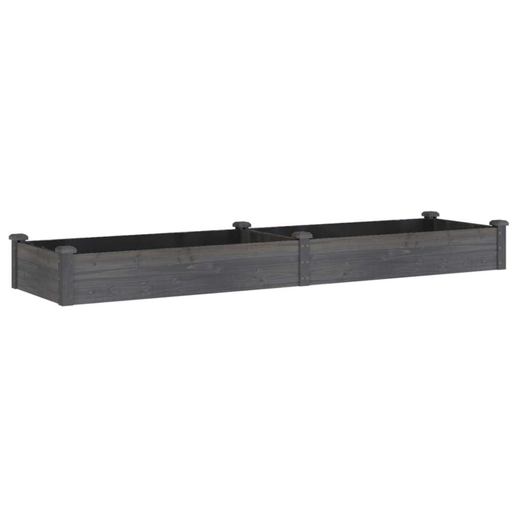 Helloshop26 - Hochbeet-Pflanzkasten für Pflanzen Blumen Terrasse Garten 240 x 60 x 25 cm massives Tannenholz grau 02_0039846