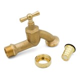 thumbnail of Ventilauslaufhahn 1/2 Zoll 21 mm Auslaufhahn Messing matt Wasserhahn Absperrventil Garten