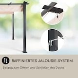 thumbnail of Pantheon 3x6 Pergola Vordach 3x6m Aluminium Sonnendach Polyester beige Beige