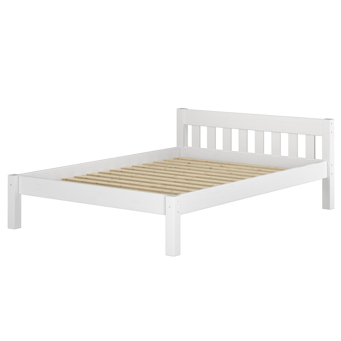 Futonbett weiß Einzelbett 120x200 Kieferbett Massivholz Bettgestell mit Rollrost 60.38-12 W