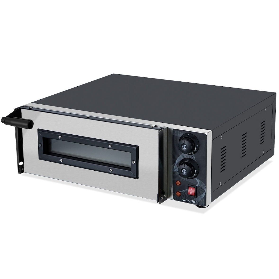 Forno elétrico de pizza para 6 pizzas 34 cm Ø, 1 câmara 105 x 70 x 14 cm, gama de temperaturas: 50-450°C, 8,8 kW, 400 V, 11452 Vaiotec