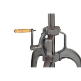 thumbnail of Mesa de comedor elevable de madera de acacia natural y patas de metal negro