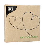 thumbnail of 200 Servietten, 3-lagig 1/4-Falz 33 cm x 33 cm ! natur "Love" aus recyceltem Papier