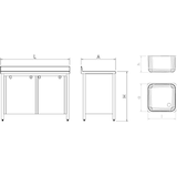 thumbnail of Fregadero con puertas correderas una cuba, escurridor en la izquierda 800x500x850 mm.