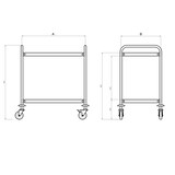 thumbnail of Gastro-Servierwagen aus Edelstahl, 2 Etagen, 80 cm breit