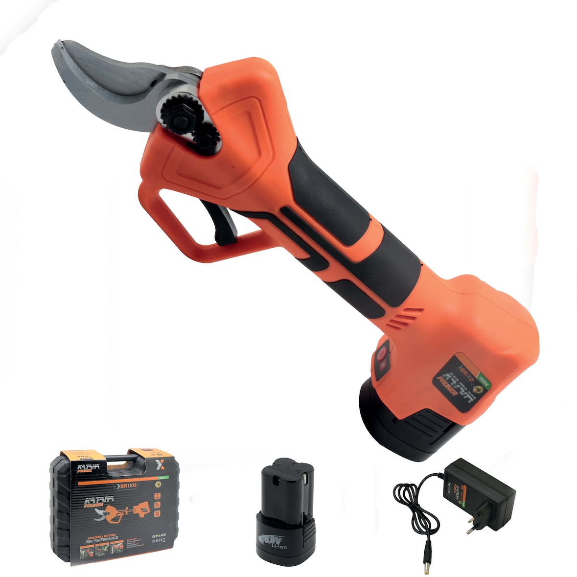 Forbici potatura elettriche cesoia cordless 2 batterie 16.8V in valigetta Pro Katana Brixo