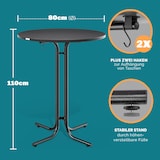 thumbnail of CASARIA® Stehtisch klappbar mit Husse 80cm Rund Bistrotisch grau