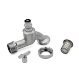 thumbnail of Auslaufhahn 3/4` 26,5mm  Außengewinde mit Steckschlüssel Messing matt mit Diebstahlschutz