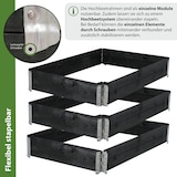 thumbnail of Hochbeet 3er Set Palettenrahmen Pflanzbeet 120x80x60 cm aus Holz schwarz Garten Balkon stapelbar
