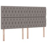thumbnail of vidaXL Bett mit LED-Lichtleisten mit Kopfteil Taupe 200 x 200 cm Stoff