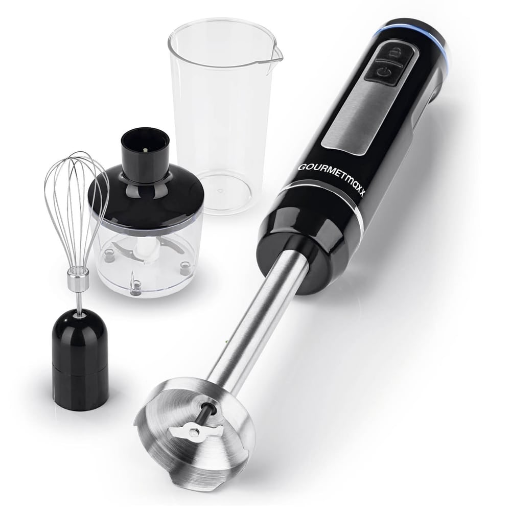 GOURMETmaxx Akku-Stabmixer - XL-Zubehör-Set - kabellos mixen, pürieren, schlagen