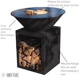 thumbnail of braciere classico in acciaio 103 nero con doppia vasca