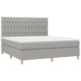 thumbnail of vidaXL Boxspringbett mit Matratze & LED Hellgrau 180x200 cm Stoff