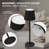 thumbnail of ML-Design LED Tischlampe kabellos Schwarz Ø10x36cm, Akku Nachttischlampe mit Touch, 4 Stufen dimmbar, Warmweißes Licht, USB-C Ladefunktion, Metall