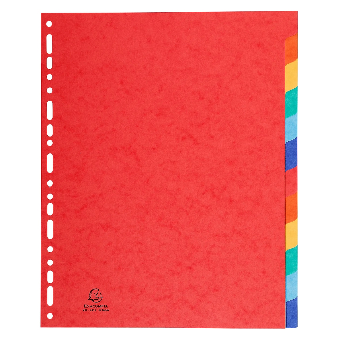 Exacompta - Réf. 2612E - Carton de 15 Intercalaires en véritable carte lustrée 400g/m2 - 12 onglets neutres - A4 maxi - Couleurs assorties