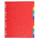 thumbnail of Exacompta - Réf. 2612E - Carton de 15 Intercalaires en véritable carte lustrée 400g/m2 - 12 onglets neutres - A4 maxi - Couleurs assorties